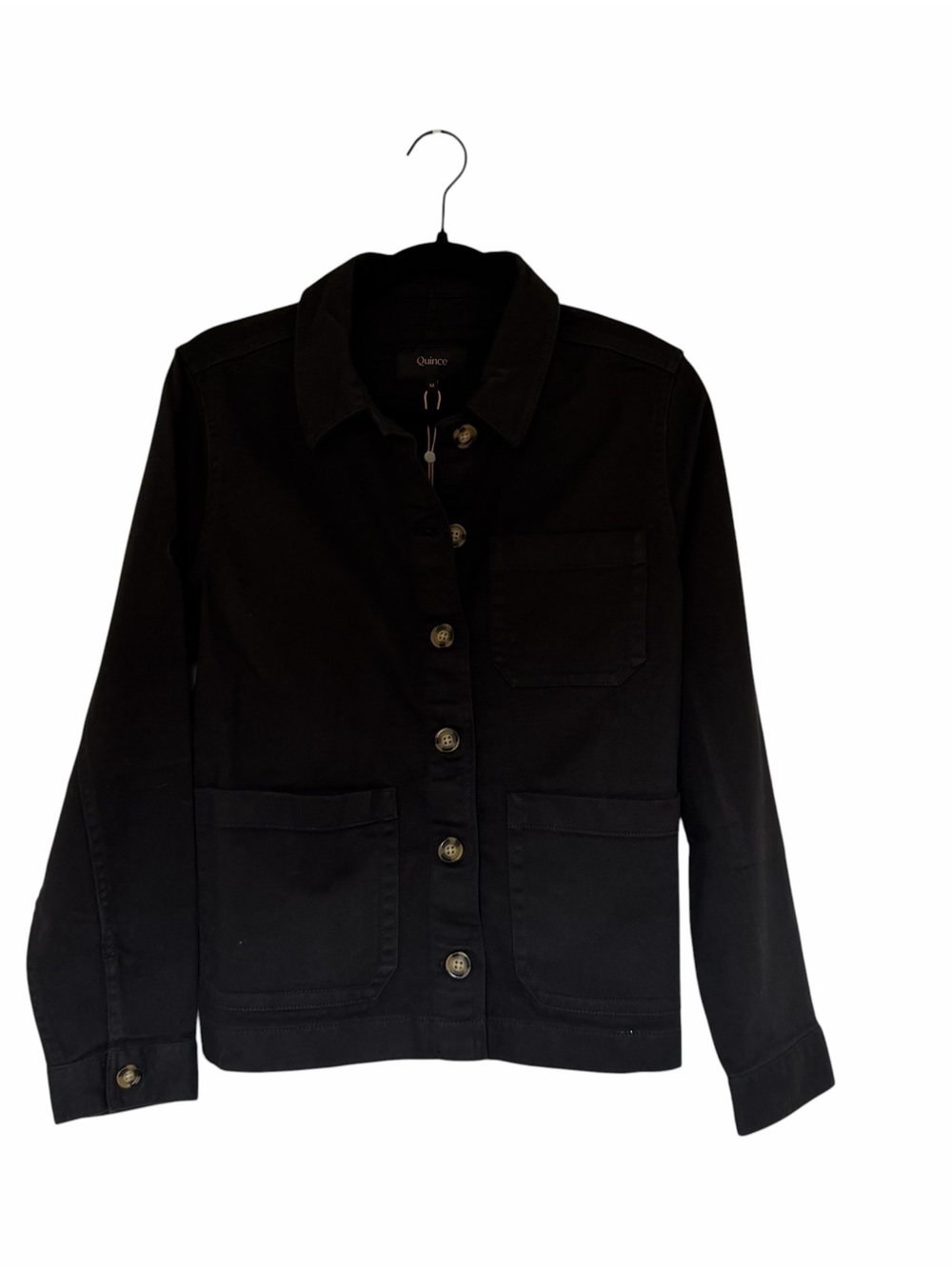 Quince Black Organic Comfort Stretch Chore Jacket Casual Classic Timeless Size M - Picture 3 of 10